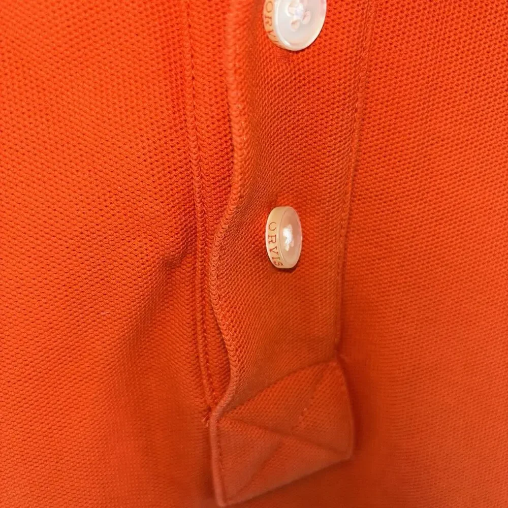 Orvis Polo Shirt Mens 2XL (unmarked) Orange Stretch Casual - Picture 4 of 8